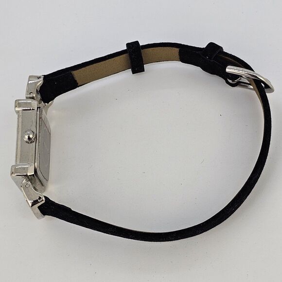 20MM Women's Watch Cream Dial Black Suede Leather Bands New Battery - Picture 10 of 14